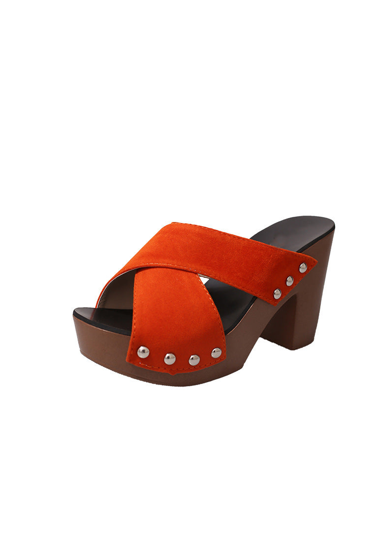 Platform Thick Heel High Heel Women'S Sandals And Slippers Sexy