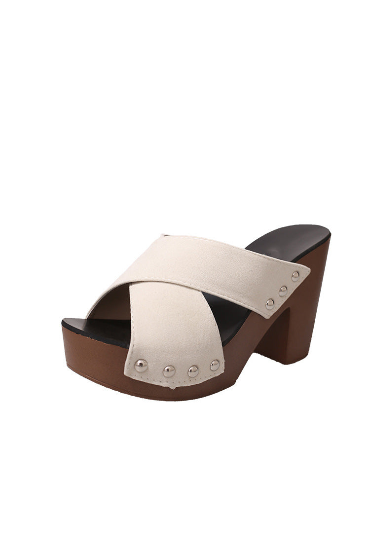 Platform Thick Heel High Heel Women'S Sandals And Slippers Sexy