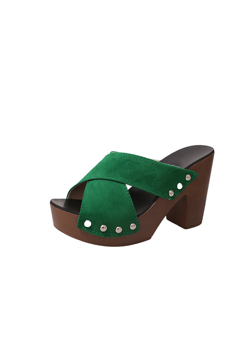 Platform Thick Heel High Heel Women'S Sandals And Slippers Sexy