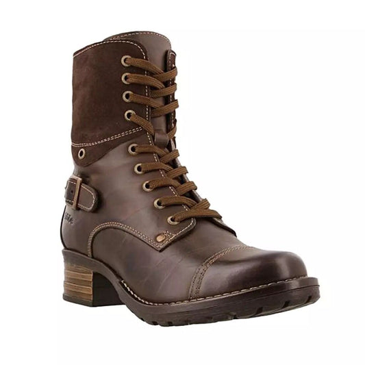 Martin Boots Women'S Autumn New Belt Buckle British Retro Lace-Up Thick-Heeled Short-Tube Women'S Boots Wish Large Size Leather Boots
