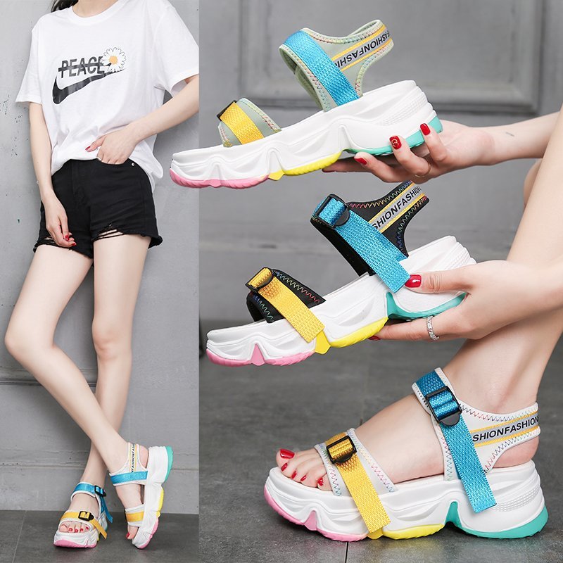 Fashion Rainbow Bottom Increase Sandals