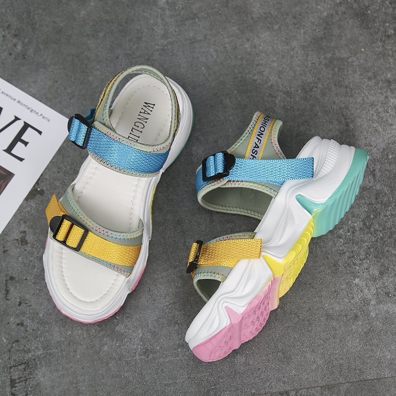 Fashion Rainbow Bottom Increase Sandals