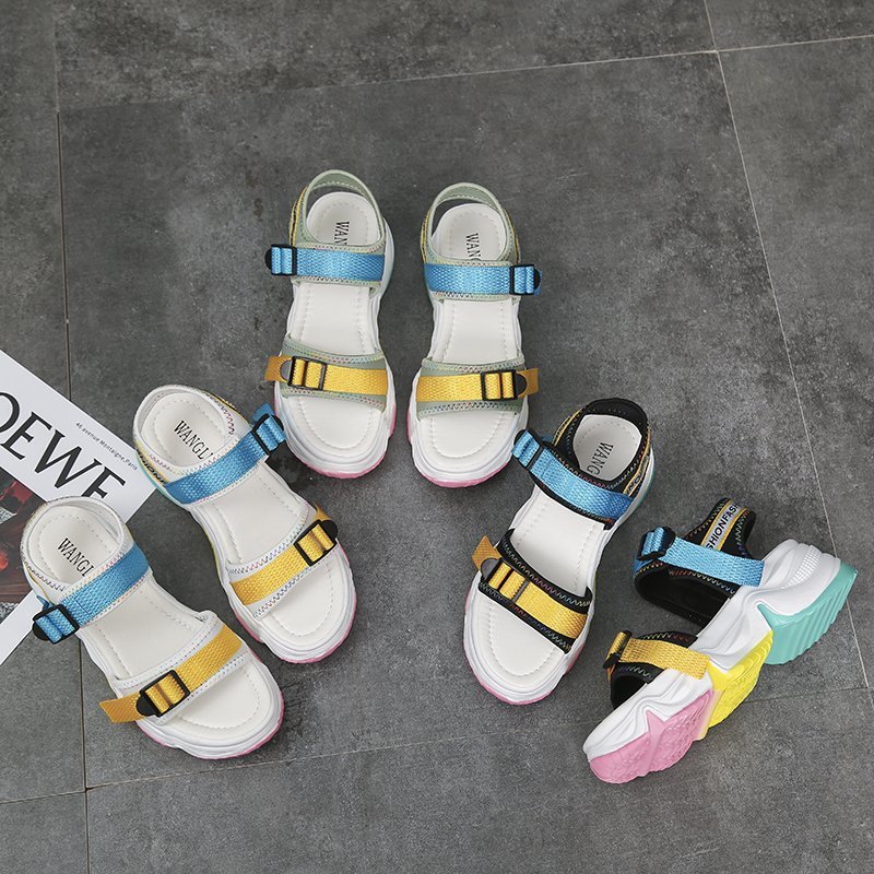 Fashion Rainbow Bottom Increase Sandals