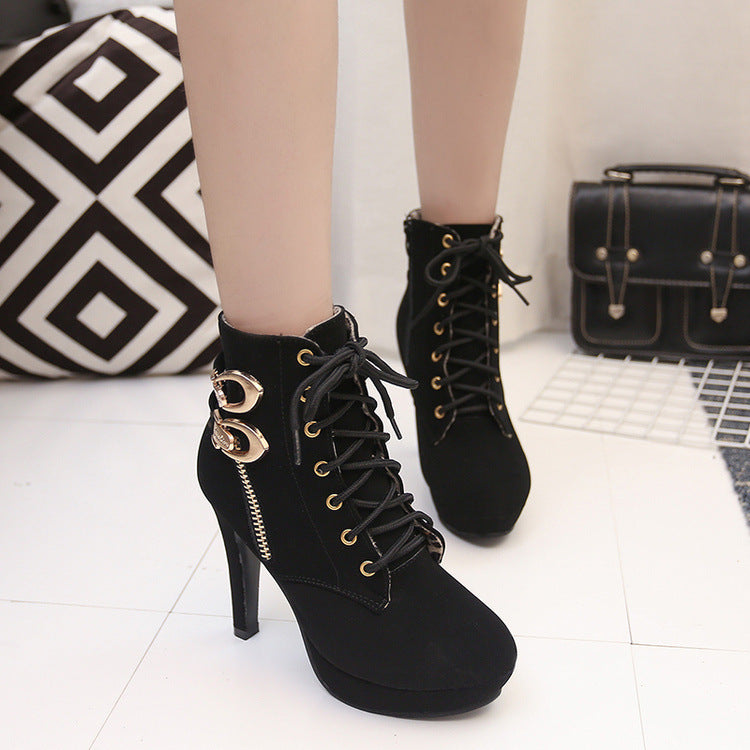 Sexy Martin Boots Autumn Winter Day New Style Single Boot Fine Heel