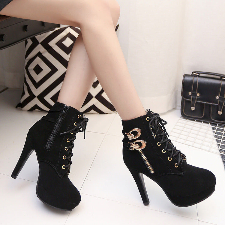 Sexy Martin Boots Autumn Winter Day New Style Single Boot Fine Heel