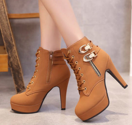 Sexy Martin Boots Autumn Winter Day New Style Single Boot Fine Heel