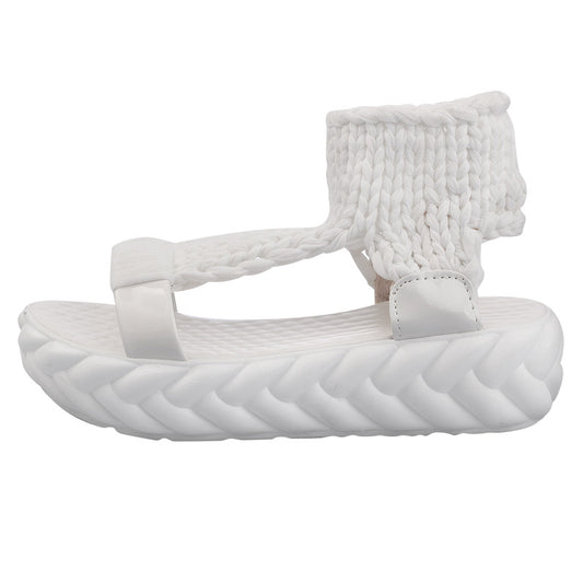 Thick-Soled Sponge Cake Wedge Heel All-Match Comfortable Roman Shoes