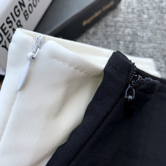 High-Waisted Black Slim Wide-Leg A-Line Autumn Style Outer Bottoming Boots Pants