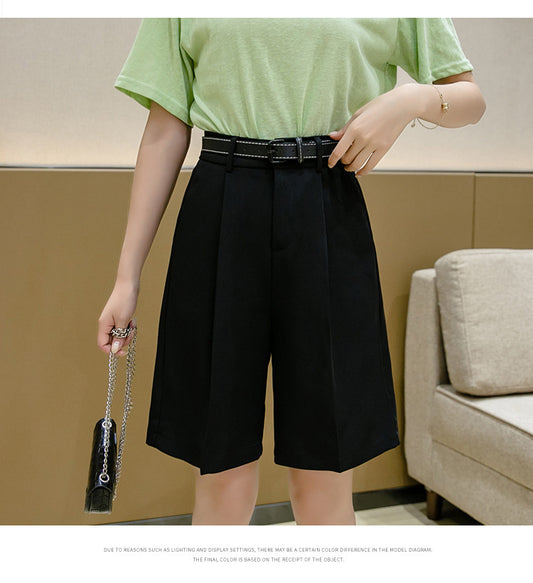 Women'S Suit Shorts Summer New Casual Pants Loose Straight-Leg Pants