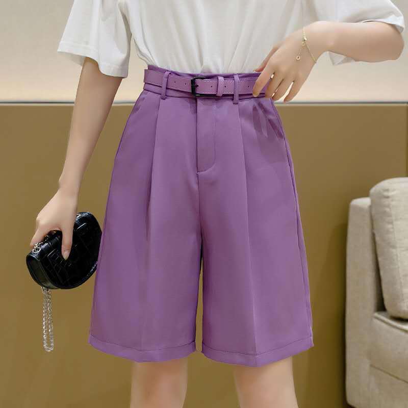 Women'S Suit Shorts Summer New Casual Pants Loose Straight-Leg Pants