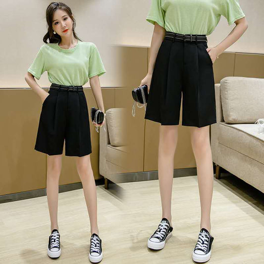 Women'S Suit Shorts Summer New Casual Pants Loose Straight-Leg Pants