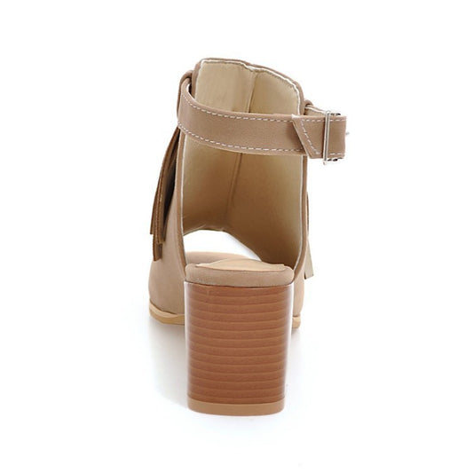 Fringed Fish Mouth Ladies High Heel Sandals