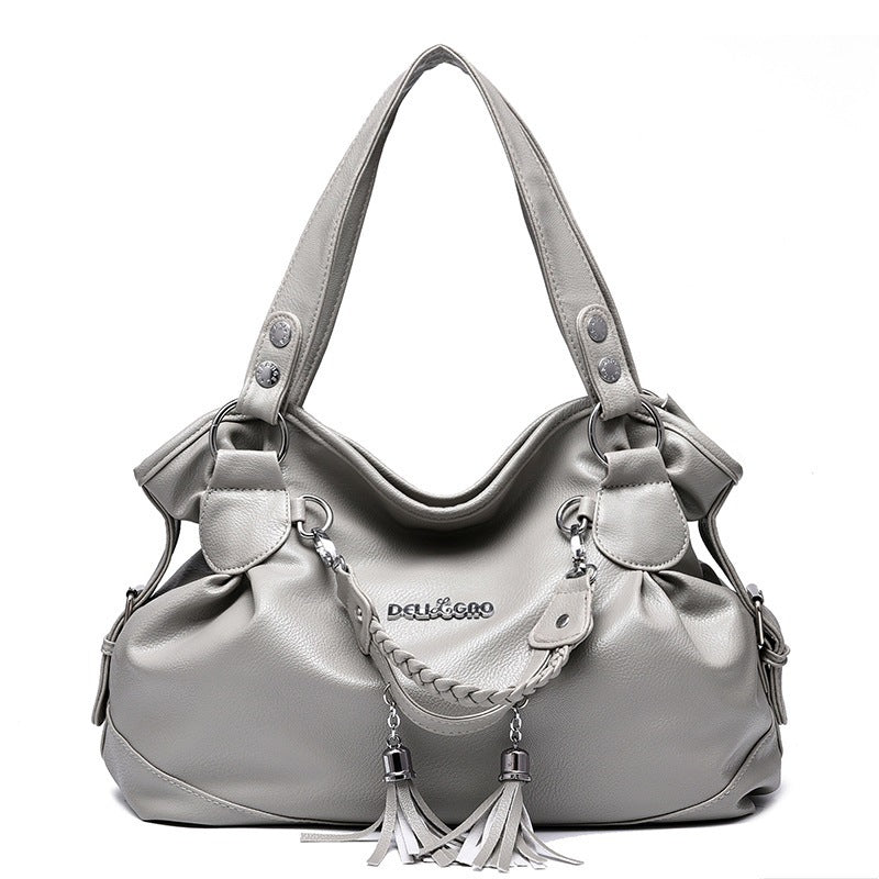 Female Bag Soft Leather Tassel Handbag
