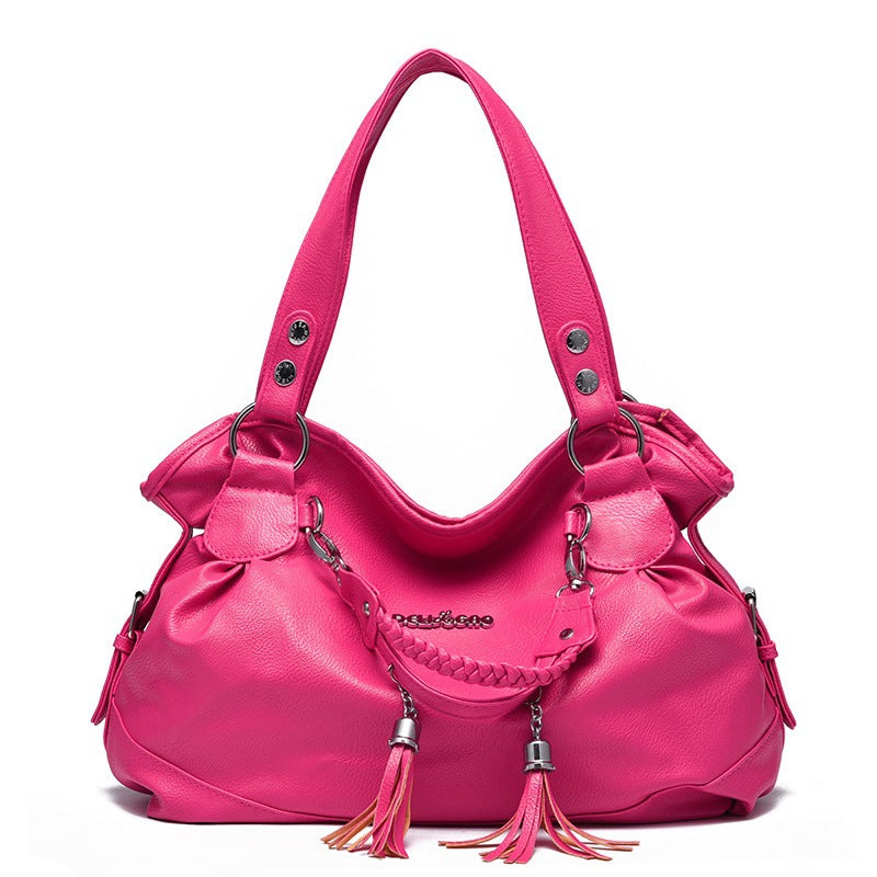 Female Bag Soft Leather Tassel Handbag