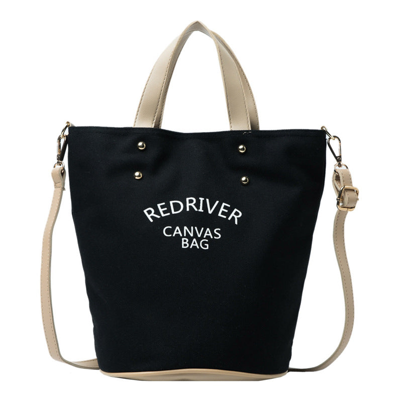 Letter Shoulder Handbag Beach Bucket Bag