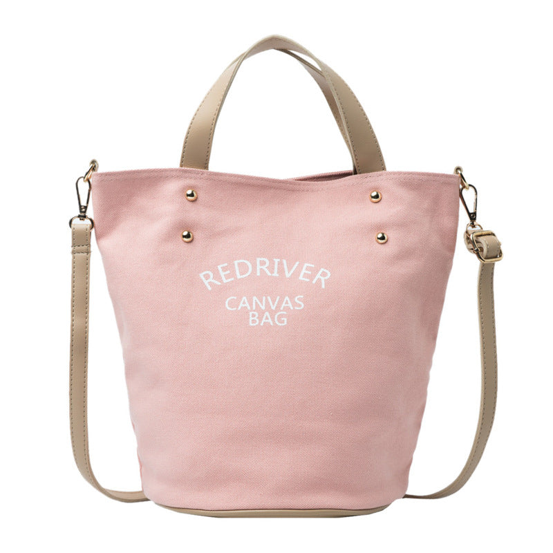 Letter Shoulder Handbag Beach Bucket Bag
