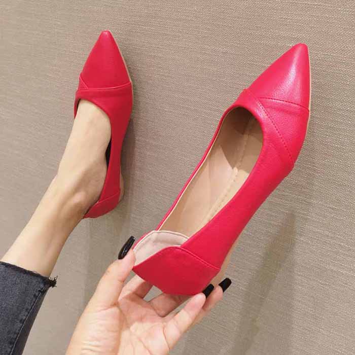 Spring comfortable professional black pointed toe women's flat shoes