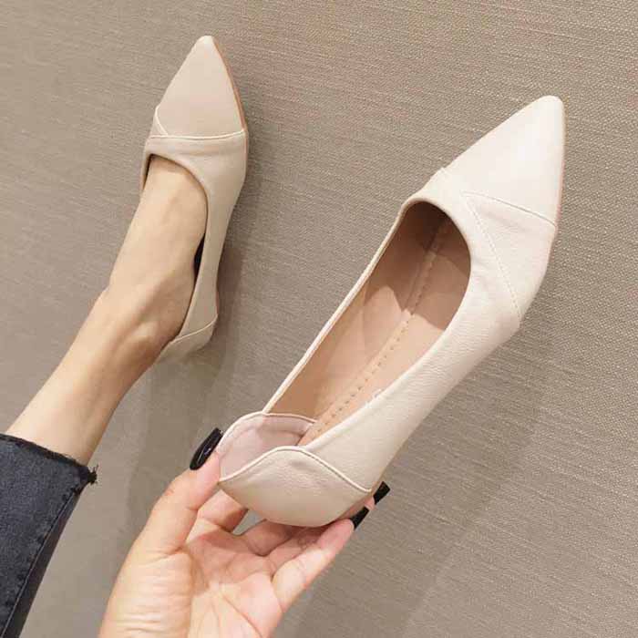Spring comfortable professional black pointed toe women's flat shoes