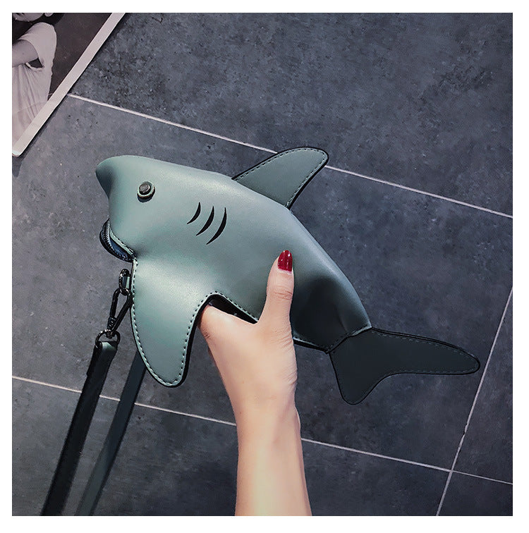 Cute Little Shark Shoulder Messenger Bag New Mini Fashion All-Match Color Personality Mobile Phone
