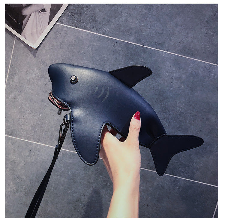 Cute Little Shark Shoulder Messenger Bag New Mini Fashion All-Match Color Personality Mobile Phone