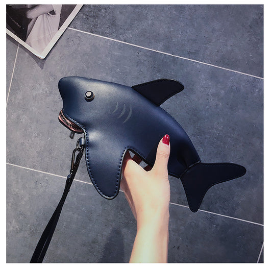 Cute Little Shark Shoulder Messenger Bag New Mini Fashion All-Match Color Personality Mobile Phone