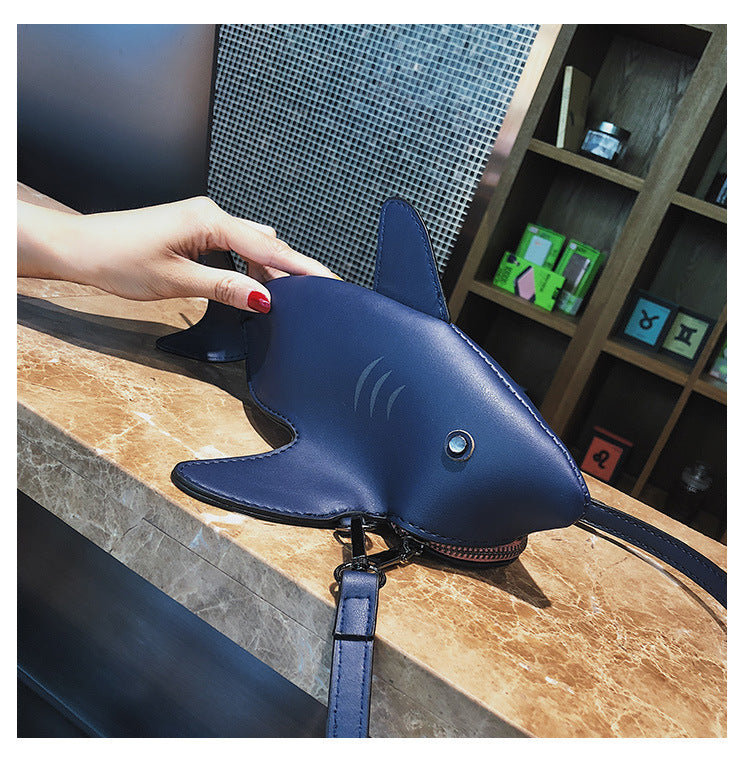 Cute Little Shark Shoulder Messenger Bag New Mini Fashion All-Match Color Personality Mobile Phone