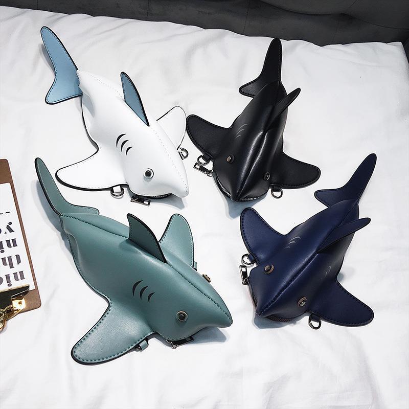 Cute Little Shark Shoulder Messenger Bag New Mini Fashion All-Match Color Personality Mobile Phone