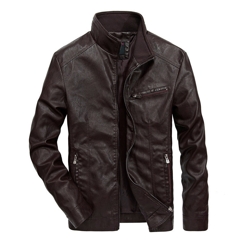 Manufacturer'S Foreign Trade Men'S Spring And Autumn New Style Men'S Locomotive Thin Leather Jacket Handsome Casual Youth Jacket Jacket