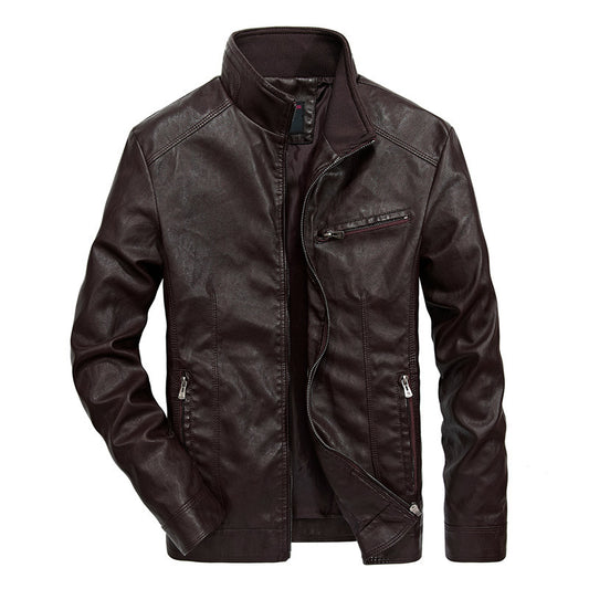 Manufacturer'S Foreign Trade Men'S Spring And Autumn New Style Men'S Locomotive Thin Leather Jacket Handsome Casual Youth Jacket Jacket