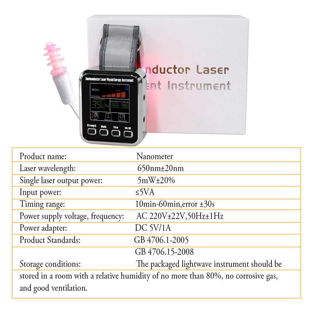 Upgraded 7 12 Hole Semiconductor Nanometer Light Wave Instrument Wrist Laser Instrument English Version