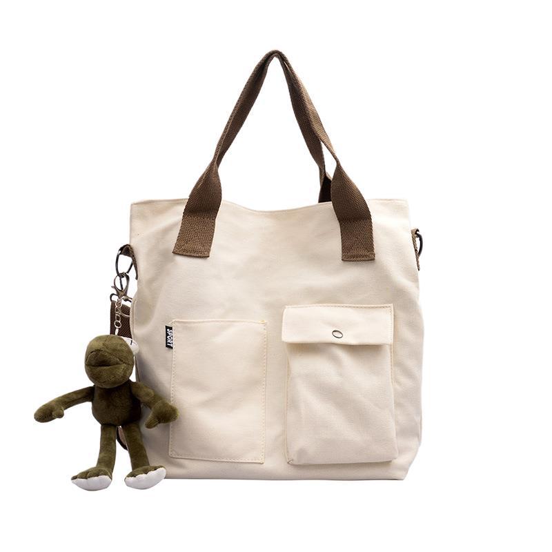 Foreign Style Canvas Bag Large Bag Women's New Fashion Korean Versatile Messenger Bag Large Capacity Single Shoulder Bag Handbag
