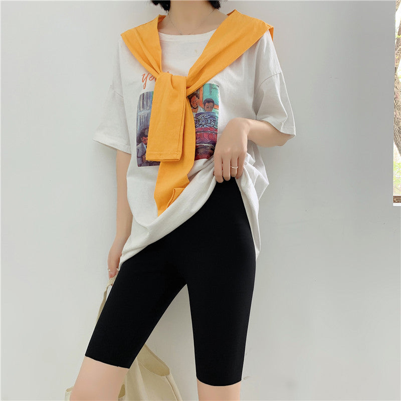 Fashion Solid Color Yoga Hip Shorts