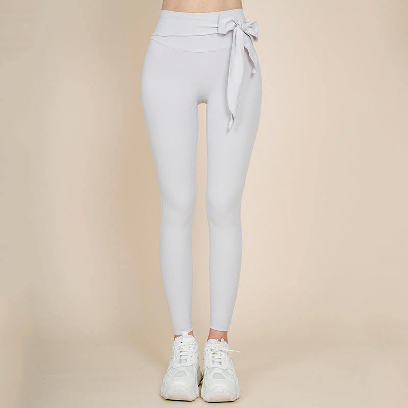 High Elasticity Skinny Slimming Bow Tie Design Sports Yoga Pants