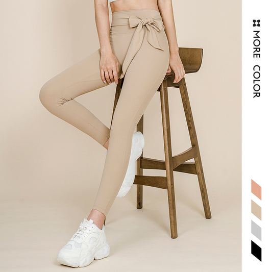 High Elasticity Skinny Slimming Bow Tie Design Sports Yoga Pants