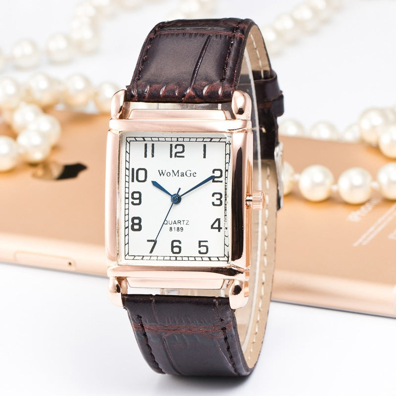 Rectangular Dial Ladies Belt Watch
