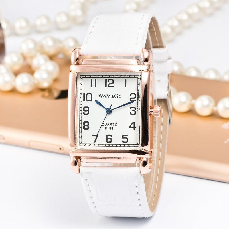 Rectangular Dial Ladies Belt Watch