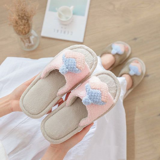 Velvet Strawberry Non-slip Slippers Month Shoes