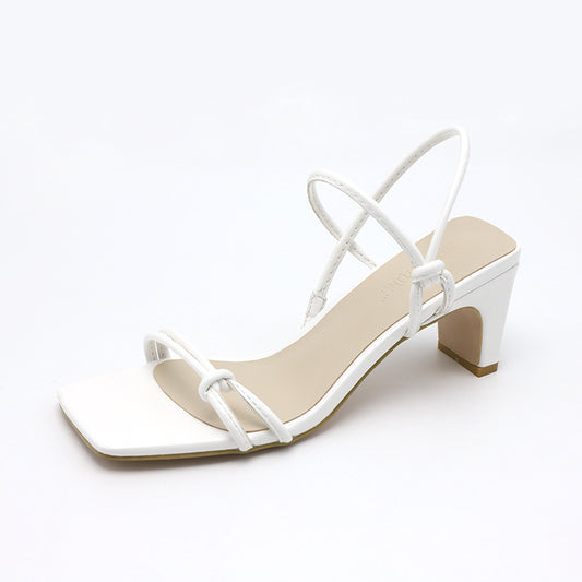 Summer New Style Two-Wear Fashion Simple Personality Trend With A Small Square Head Thick High-Heeled Fashion Women's Sandals And Slippers
