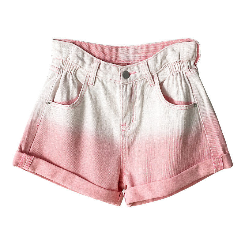 High-waisted A-line Version Slim Trendy Gradient Trousers