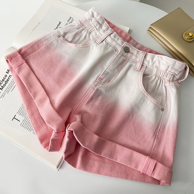 High-waisted A-line Version Slim Trendy Gradient Trousers