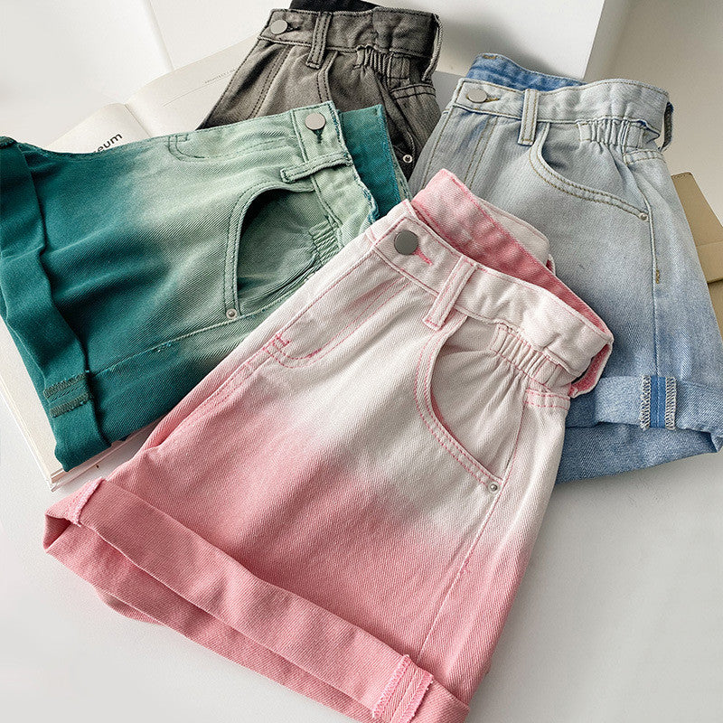 High-waisted A-line Version Slim Trendy Gradient Trousers
