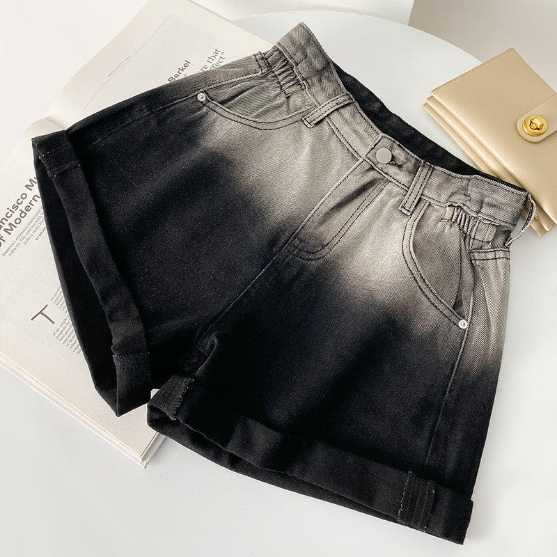 High-waisted A-line Version Slim Trendy Gradient Trousers