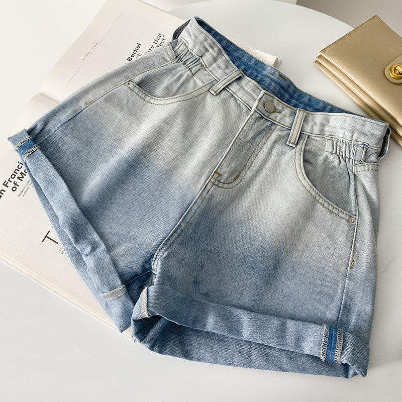 High-waisted A-line Version Slim Trendy Gradient Trousers
