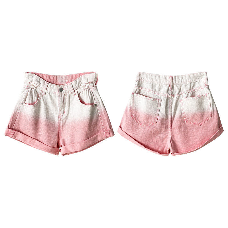 High-waisted A-line Version Slim Trendy Gradient Trousers
