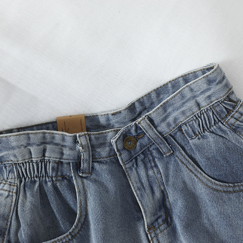 Women'S High Waist Loose Wide Leg Pants Denim Shorts