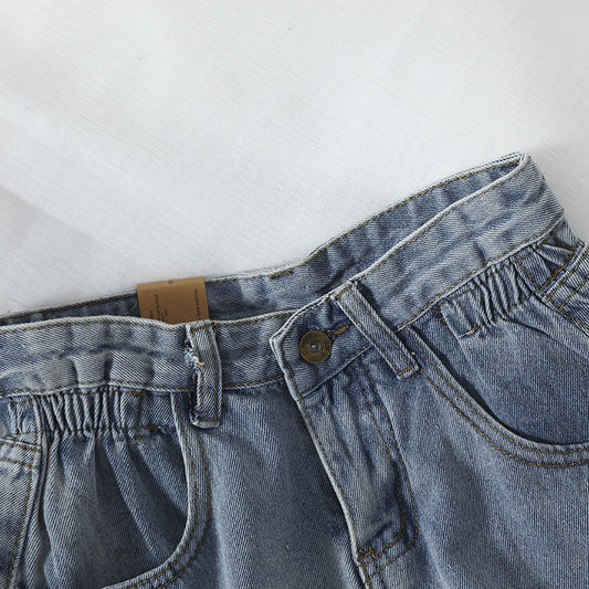 Women'S High Waist Loose Wide Leg Pants Denim Shorts