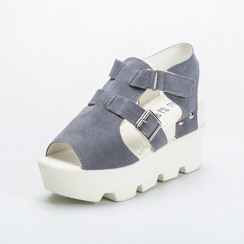 Summer Slope Velcro Fish Mouth Sandals