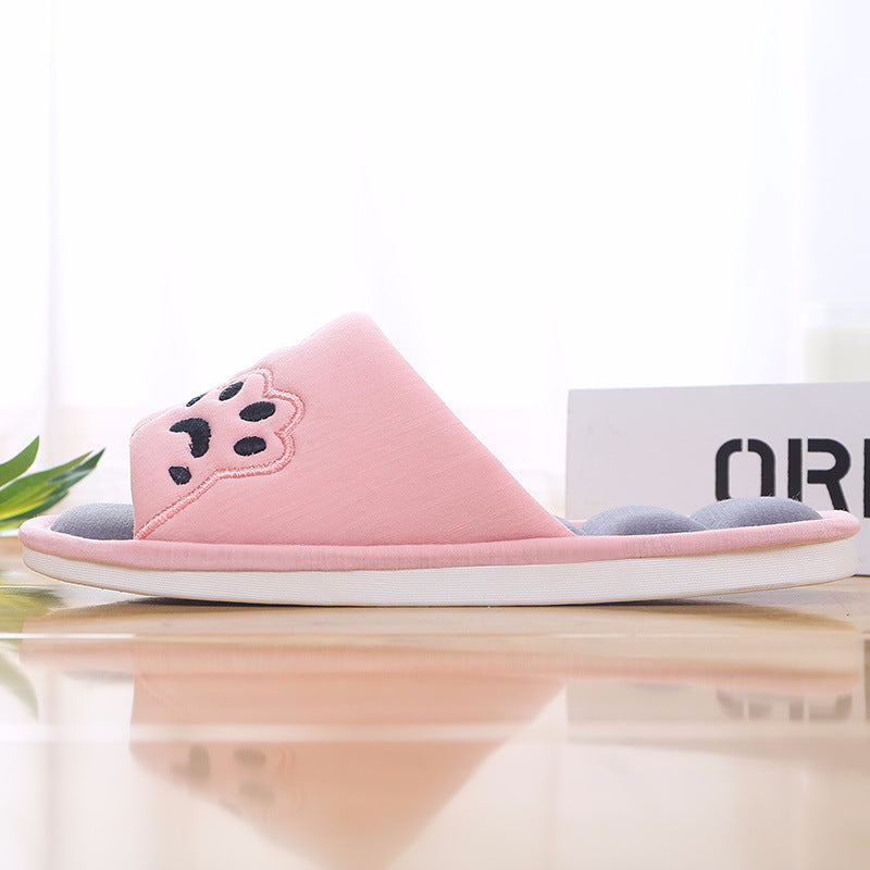 Flat Cartoon Light Step Floor Slippers