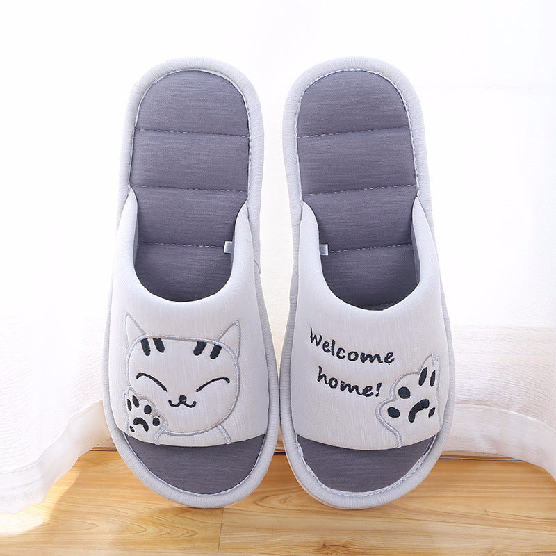 Flat Cartoon Light Step Floor Slippers