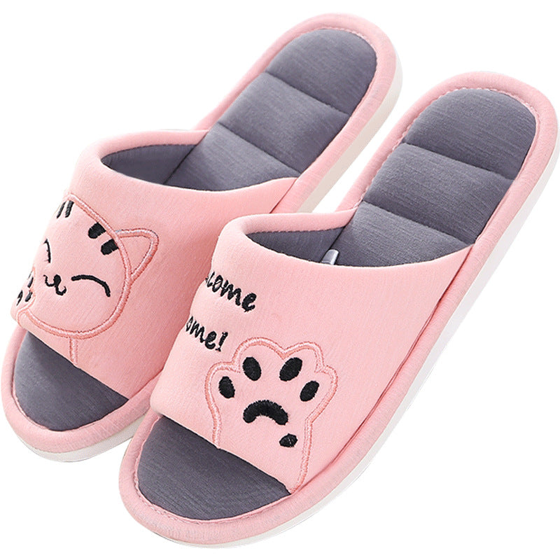 Flat Cartoon Light Step Floor Slippers